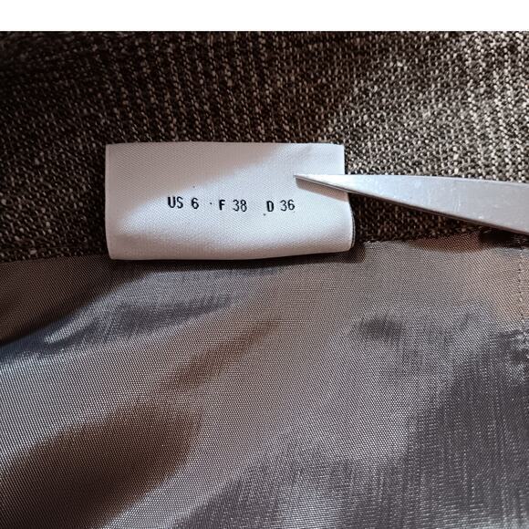 AKRIS PUNTO‎ Circle Skirt Wool Silk Blend Flouncy Brown Tweed Size 6 Skater - Picture 6 of 16